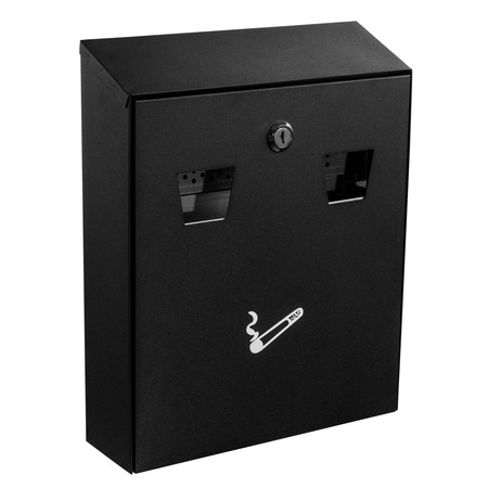 ALPINE INDUSTRIES All-In-One Wall Mounted Cigarette Disposal Station 490-01-BLK